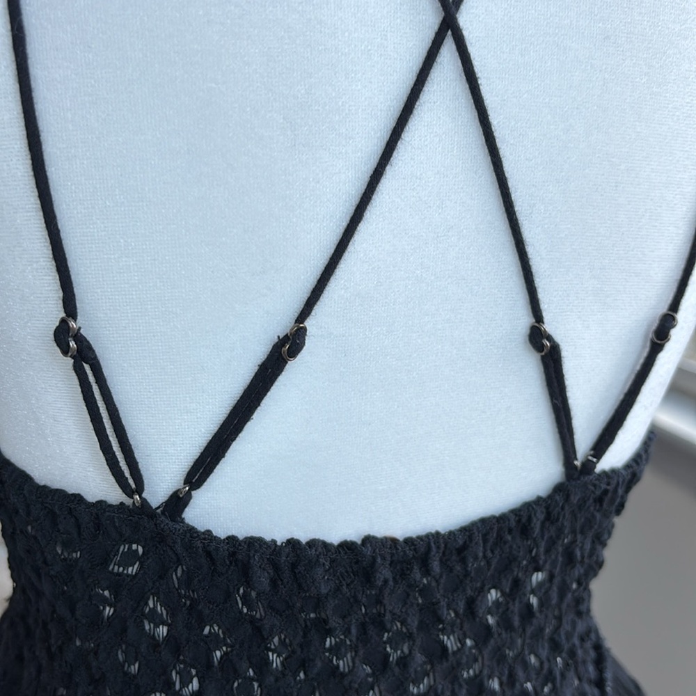 🚫 SOLD Free People Adell Cami Y2K Fairycore Black M - Picture 7 of 11